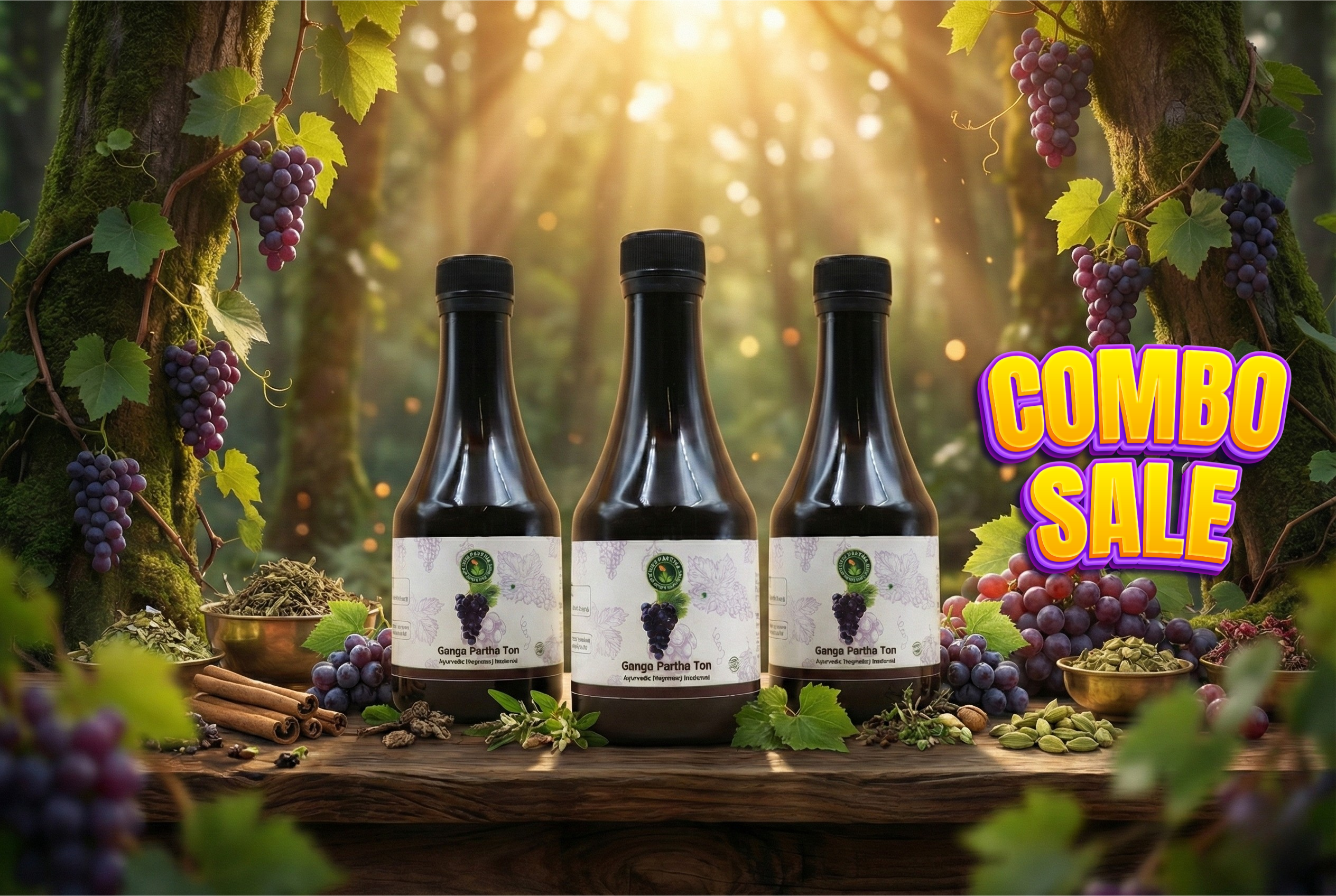 Ganga Partha Ton Premium 3 Bottle Combo 199*3)